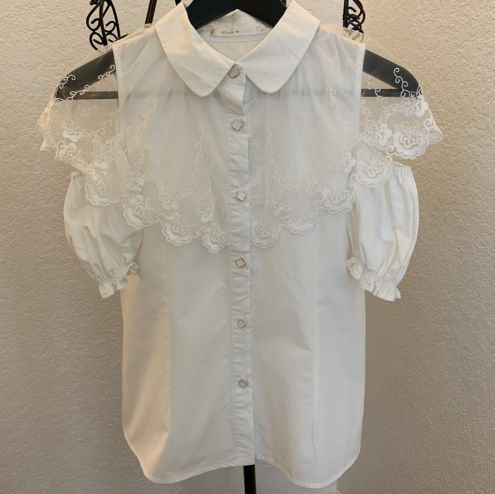 Cute lace cape button down